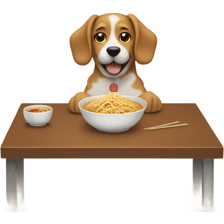 dog eating ramen emoji