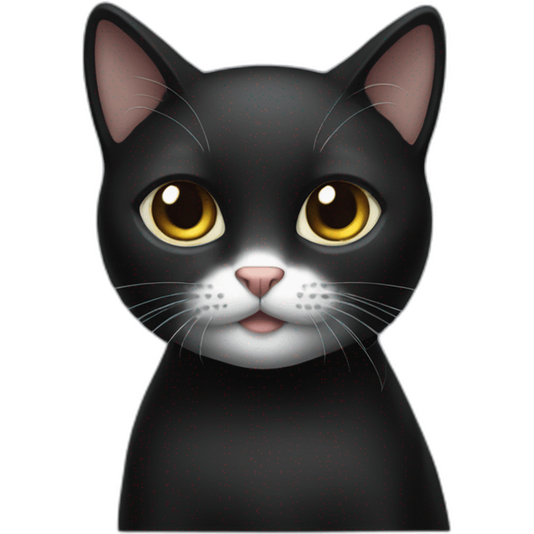 black-cat-with-white-breast emoji