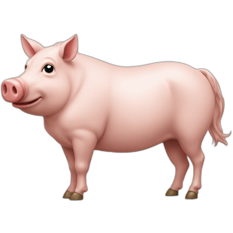 cheval sous un cochon emoji