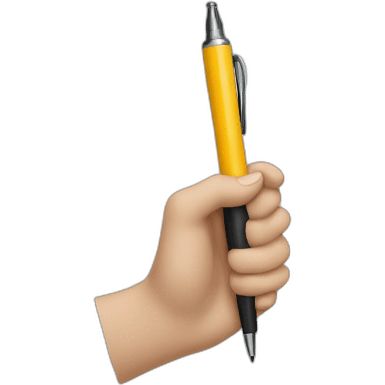 A hand holding a pen emoji