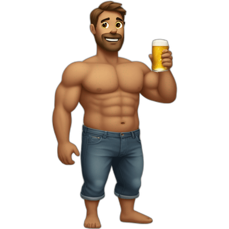 muscular man with beer belly emoji