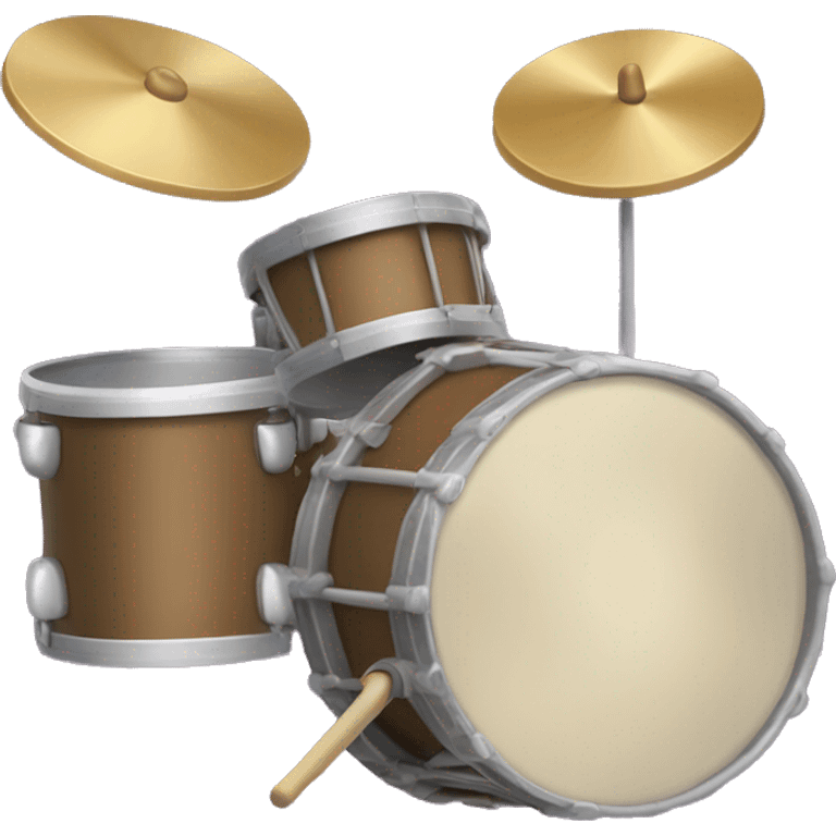 Drum and cymbal played after a joke emoji