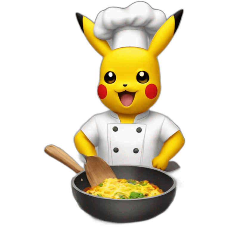 Pikachu cooking emoji