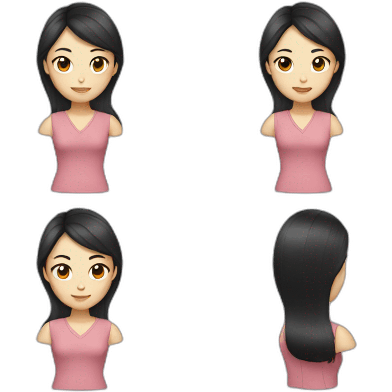 Chinese woman with dark hair emoji