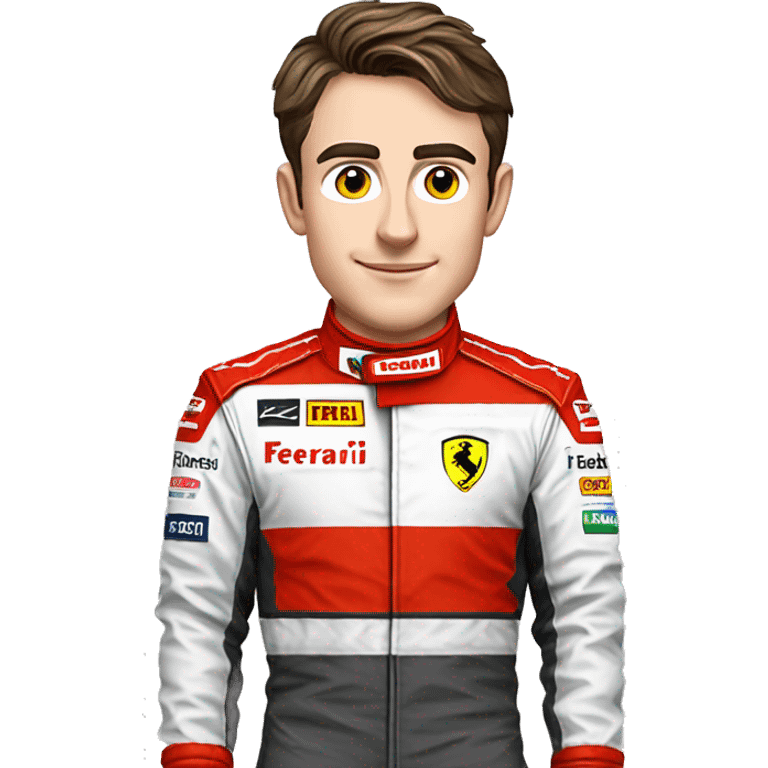 Ferrari car driver Charles Leclerc red  emoji