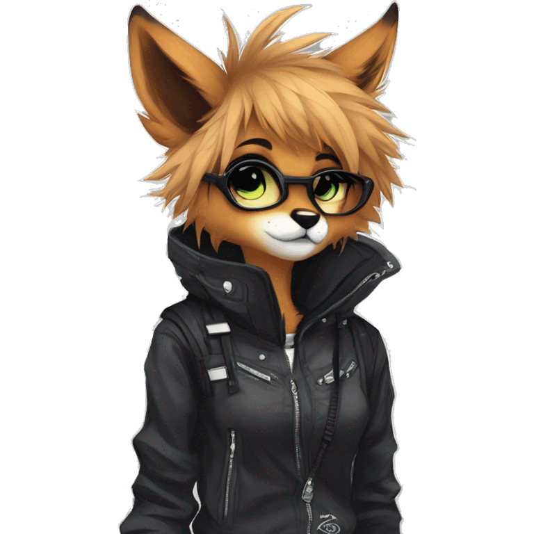 Edgy cute modern punk techwear anthro furry animal sona by Falvie, LiLaiRa, AngieWolf emoji