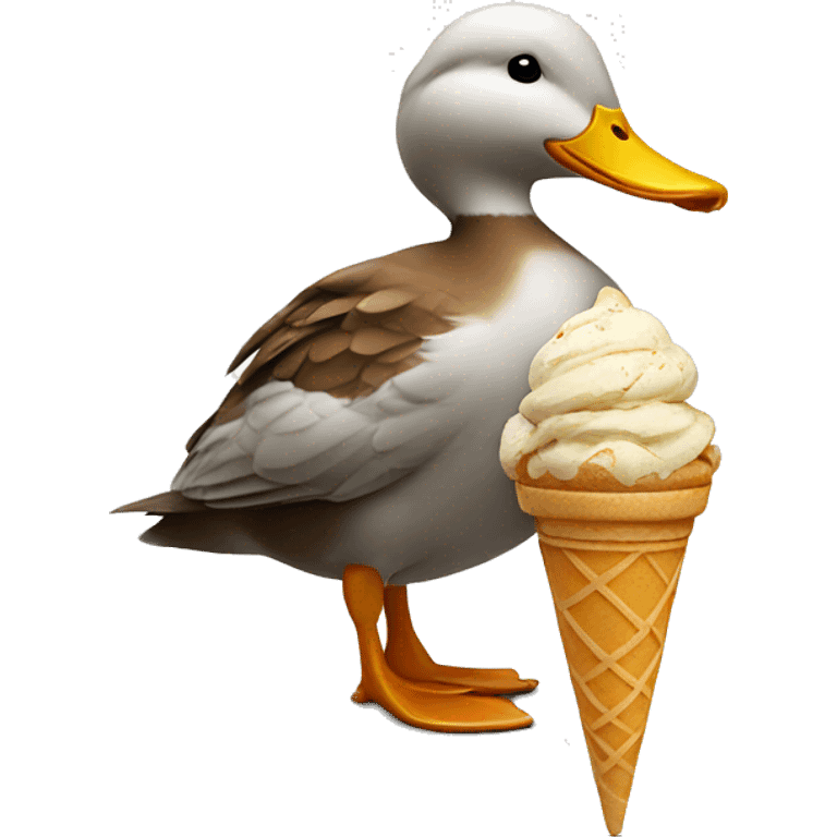 duck with ice cream emoji