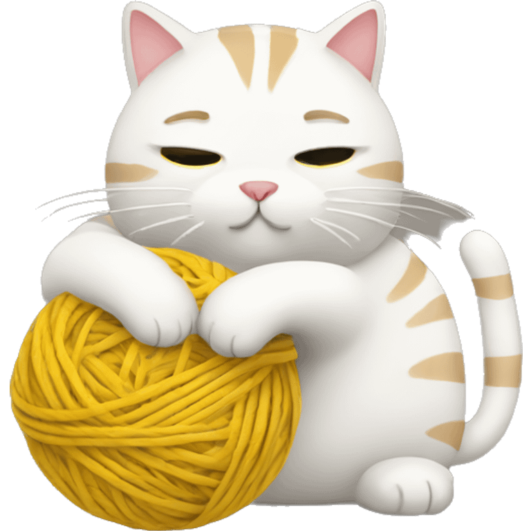 fat cat playing with a ball of yarn emoji