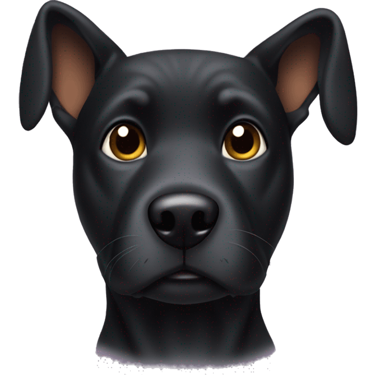 Black dog with pointy ears  emoji