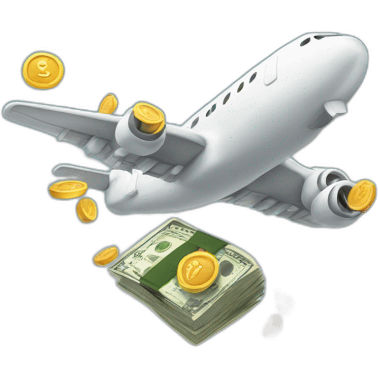 airplane droppping money emoji