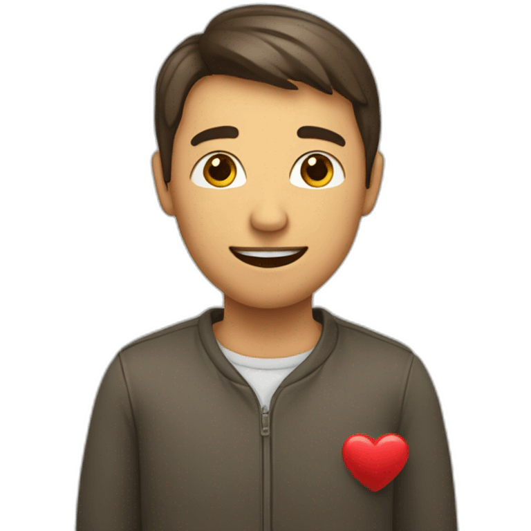 Homme avec des coeur au dessus de sa tete emoji