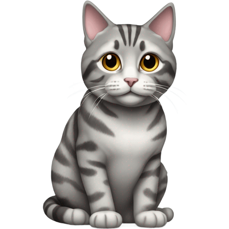 Grey tabby cat with marble pattern in its fur emoji