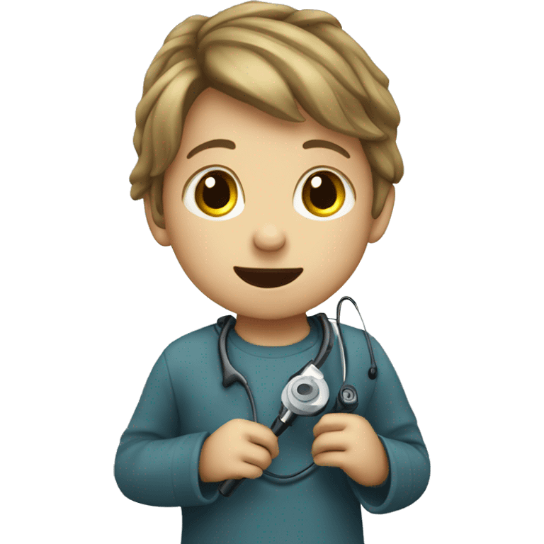 child with phonendoscope emoji