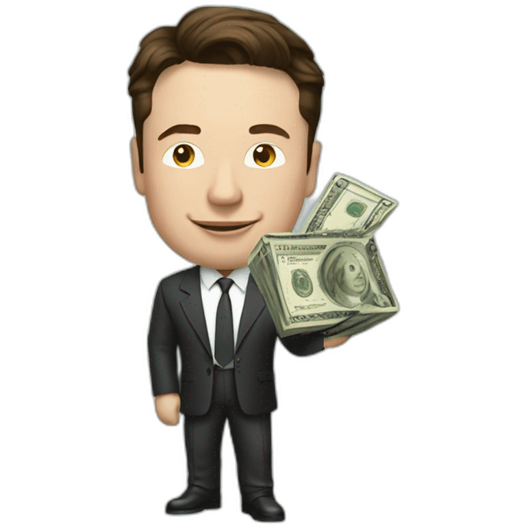 Elon Musk with money emoji