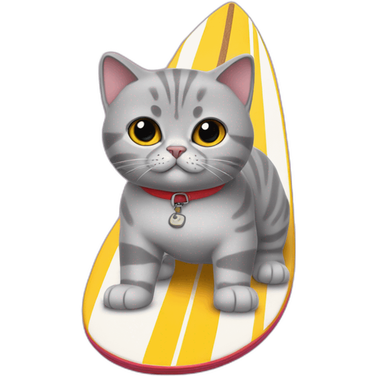 british shorthair on surfboard emoji