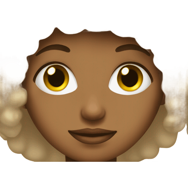 Tan girl with black and blonde afro emoji