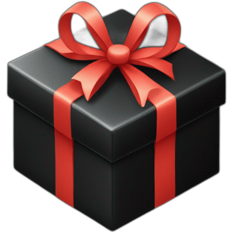 black gift box realistic isometric smooth rounded corners emoji