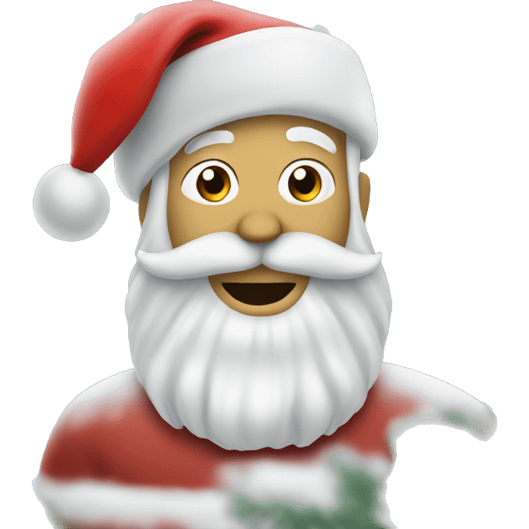 Create a Christmas background with snow and Santa  emoji