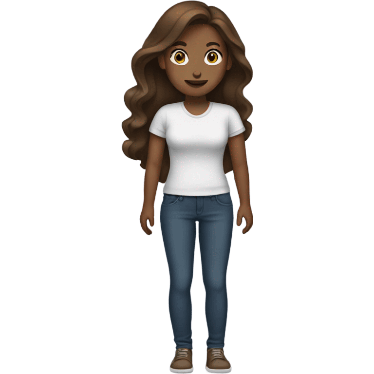 Woman Stand up with brown hair  emoji