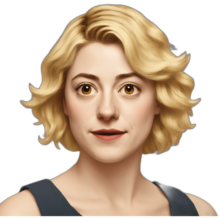 Greta gerwig portrait no neck emoji