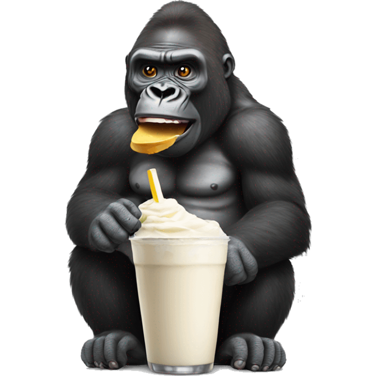 Gorilla drinking milkshake emoji