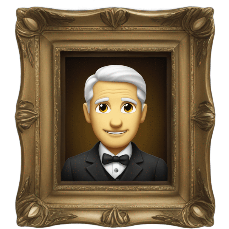 white gentleman in thin antique frame emoji