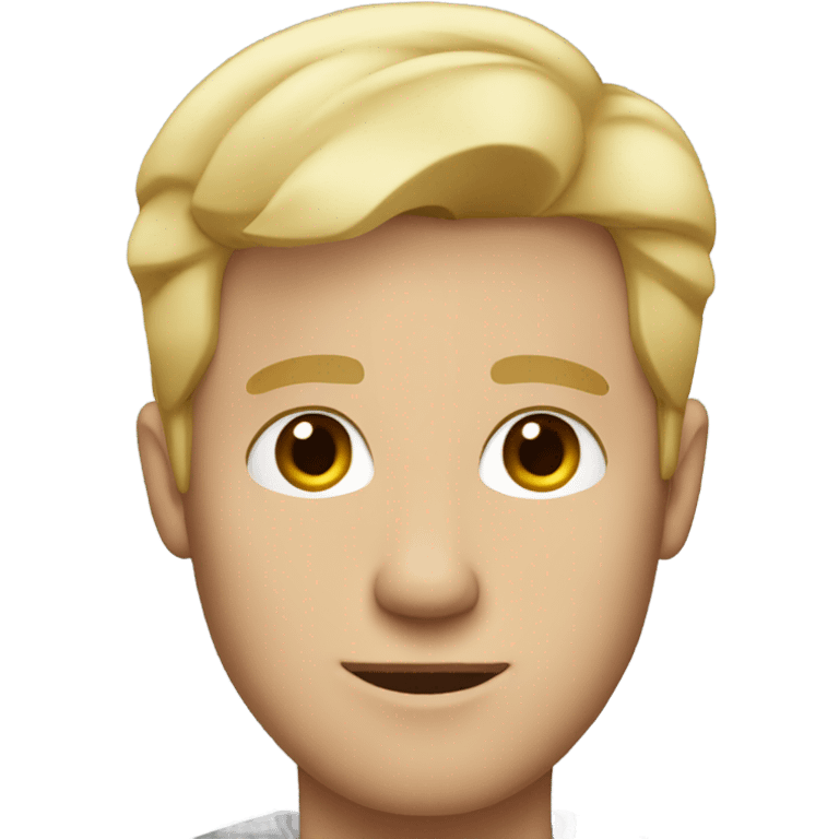 Man with mousey blonde hair and grey eyes emoji