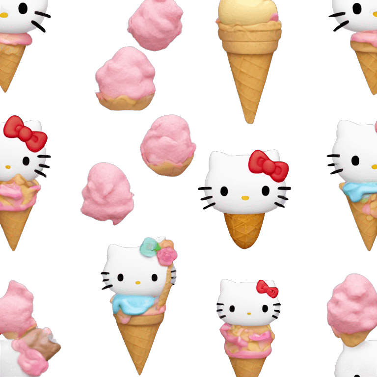 hello kitty with ice cream  emoji