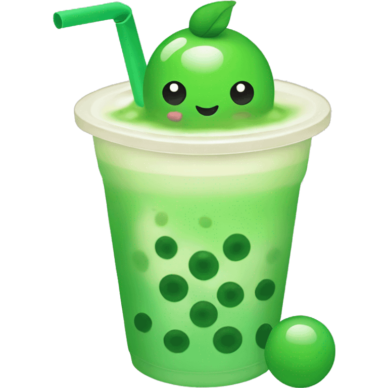 green bubble tea emoji