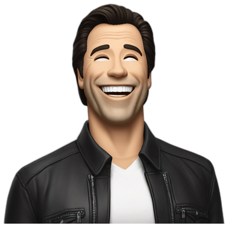 John Travolta laughing emoji