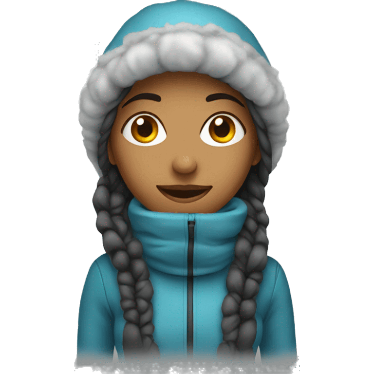 Woman wearing winter gear  emoji