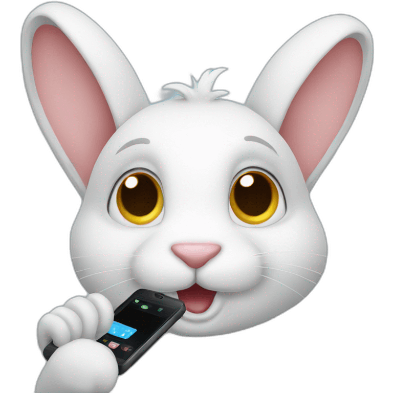 rabbit with phone emoji