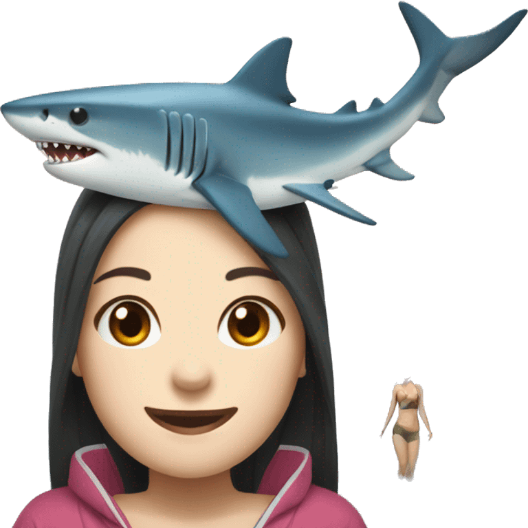 shark next to japanese women emoji