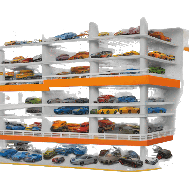 Multi-story garage for capacity 500 hot wheels cars. emoji