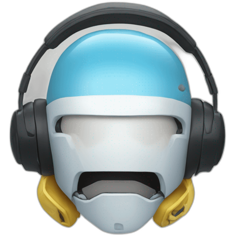 Un squelette avec un casque de gamer emoji