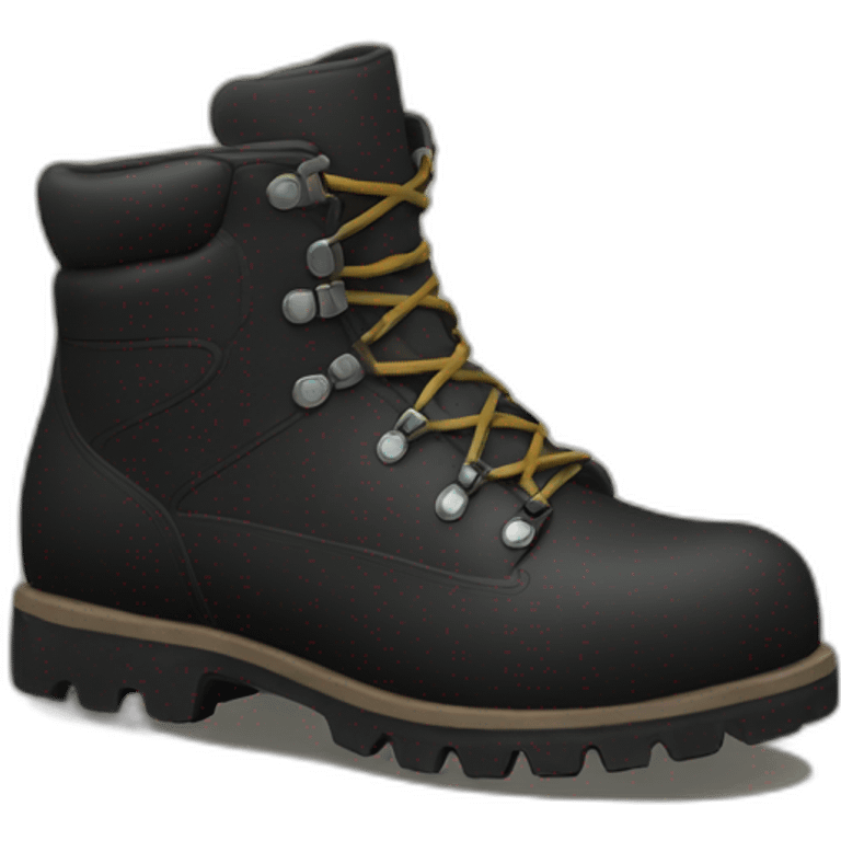 A pair of black army mountain boots  emoji