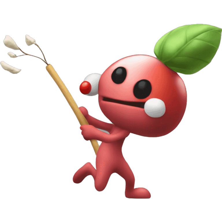 Pikmin hitting whip emoji