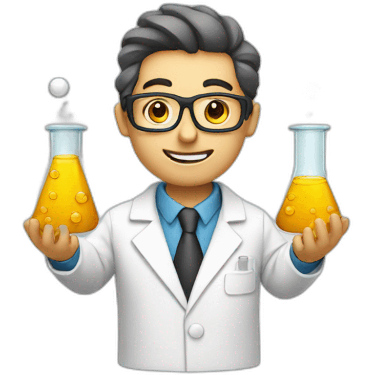 chemist with two beakers emoji