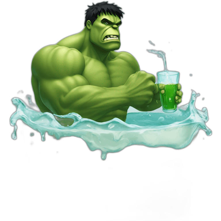 hulk drinking wather emoji