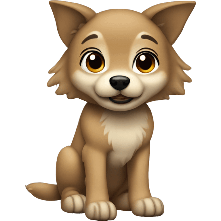 4 legs a light brown puppy-like wolf with black hair on its ears emoji