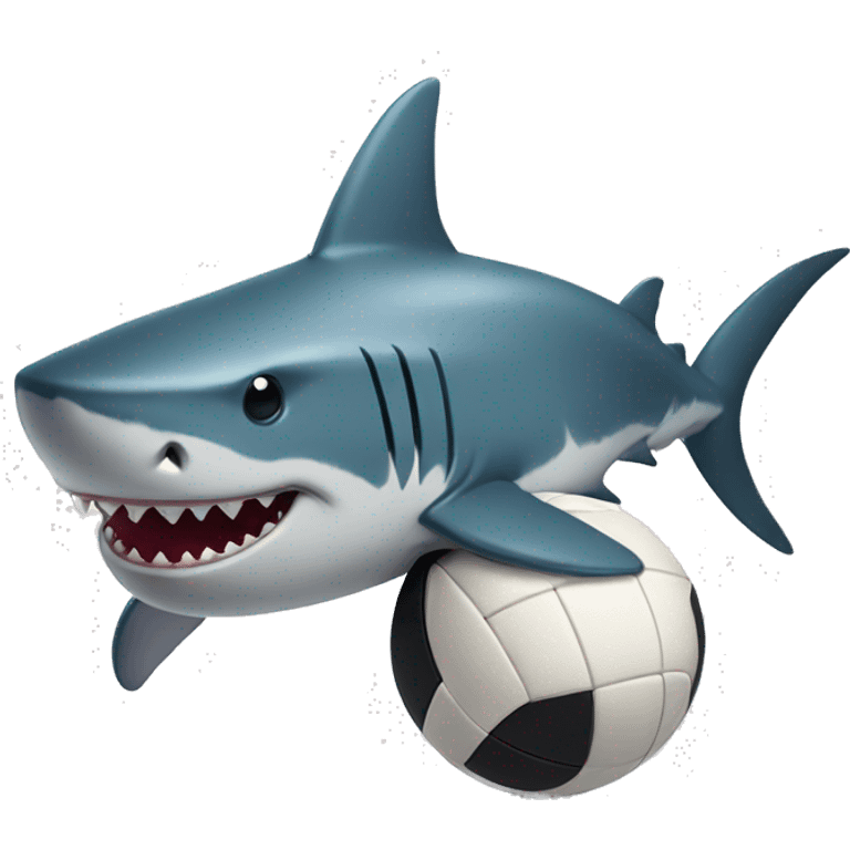 shark whit voleyball ball emoji