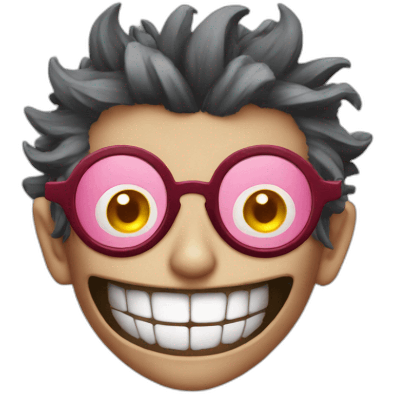 a devil emoji with doflamingo glasses emoji