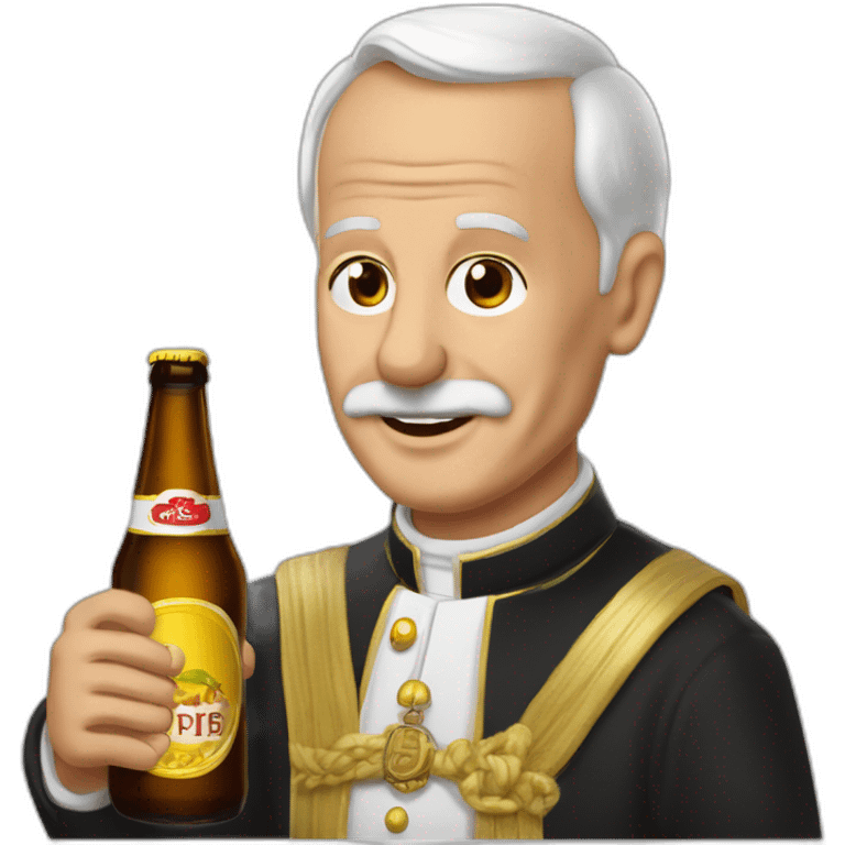 Pape François buvant une bière  emoji