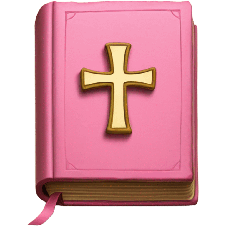 Pink old Book with cross emoji