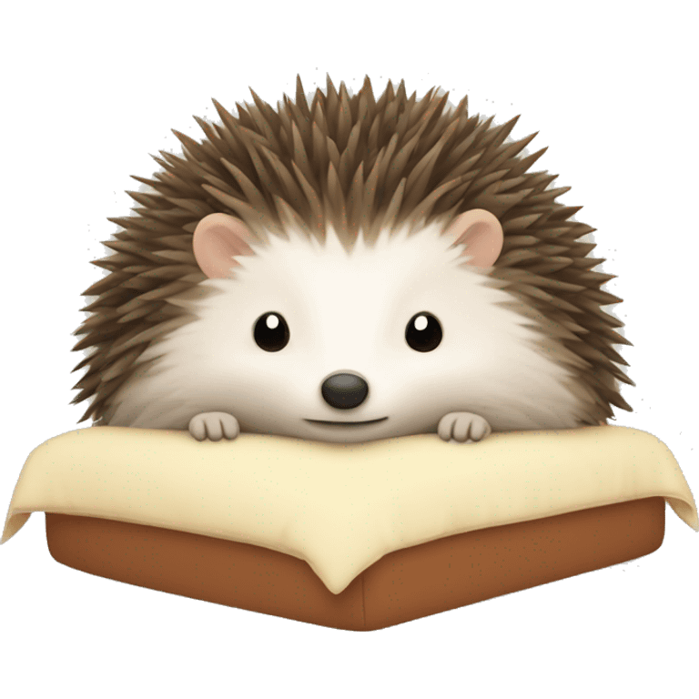 Hedgehog tucked into bed emoji