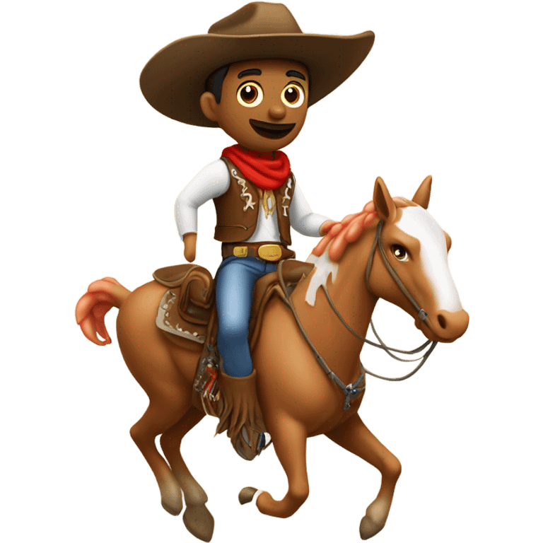 ￼Cowboy riding a shrimp emoji