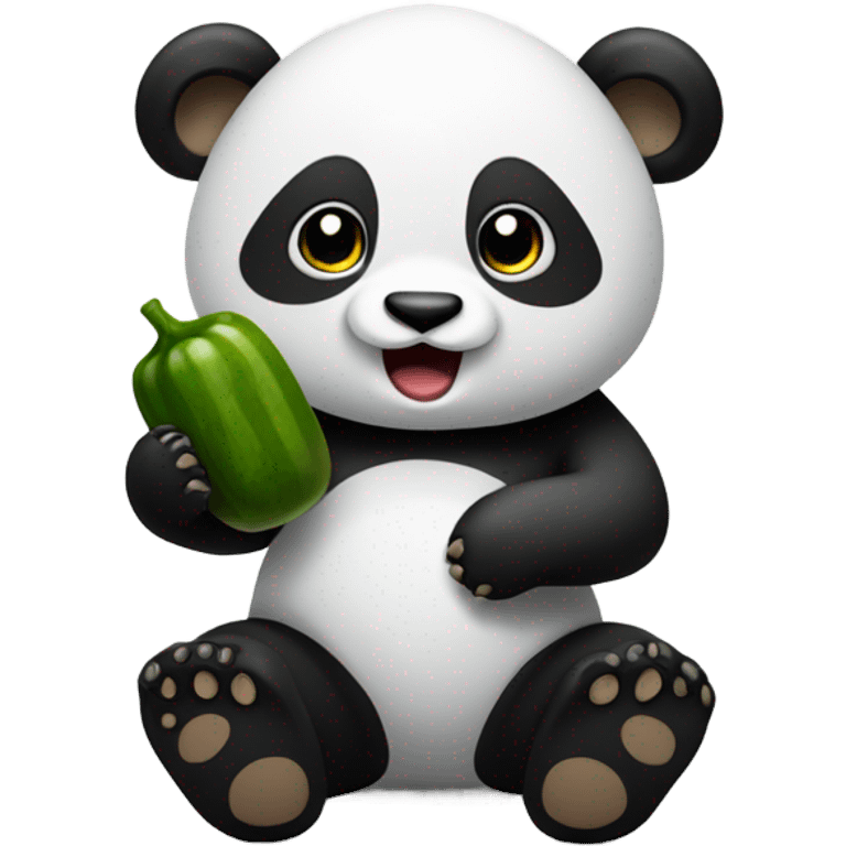 Panda eating pickles emoji