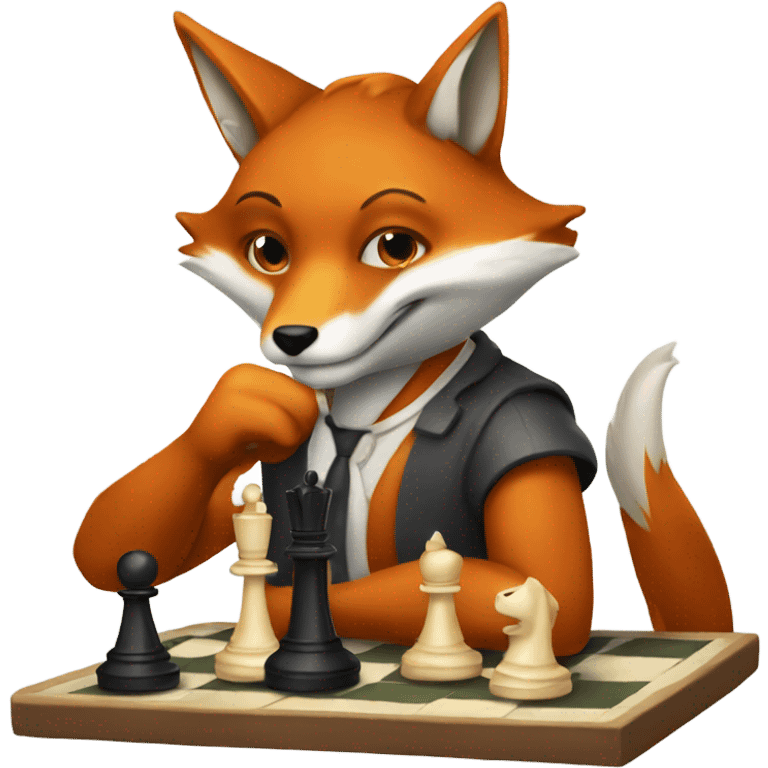 Fox playing chess emoji