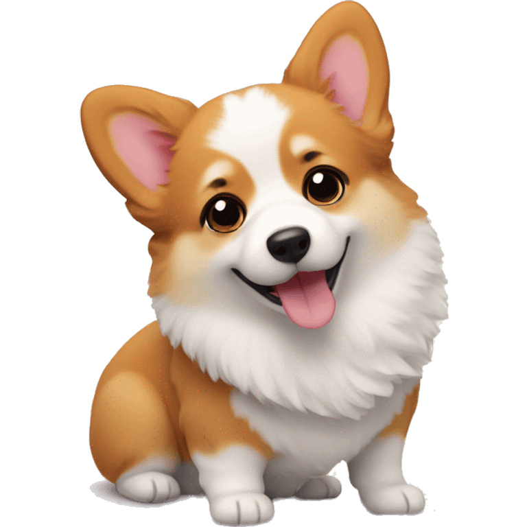 a cute corgi fluffy emoji