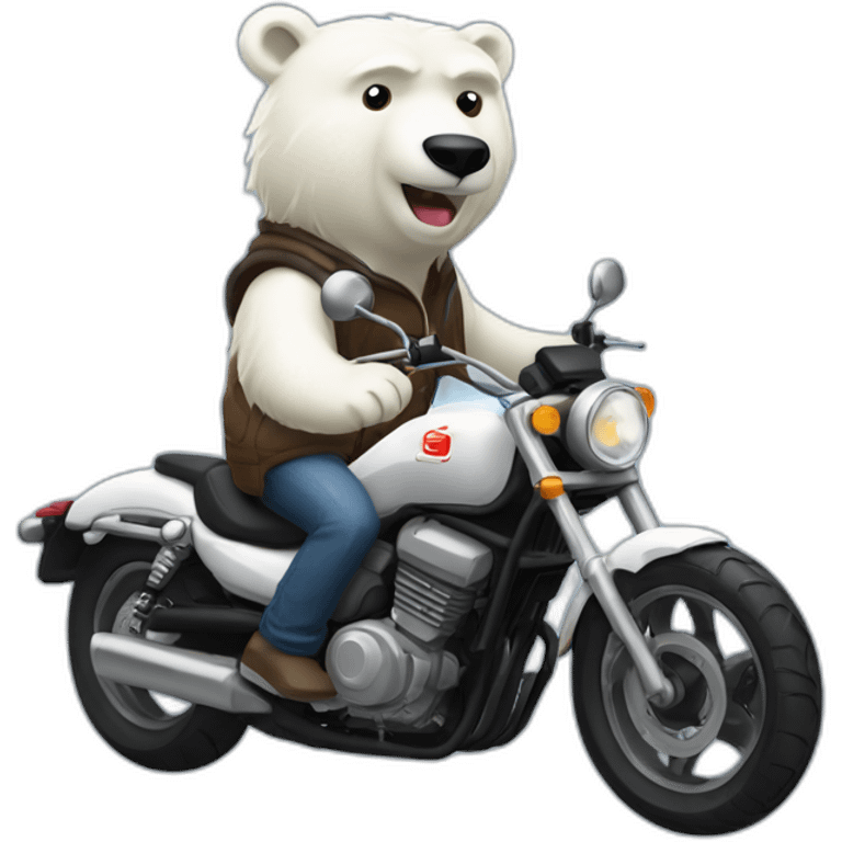 polar bear riding a honda rebel emoji